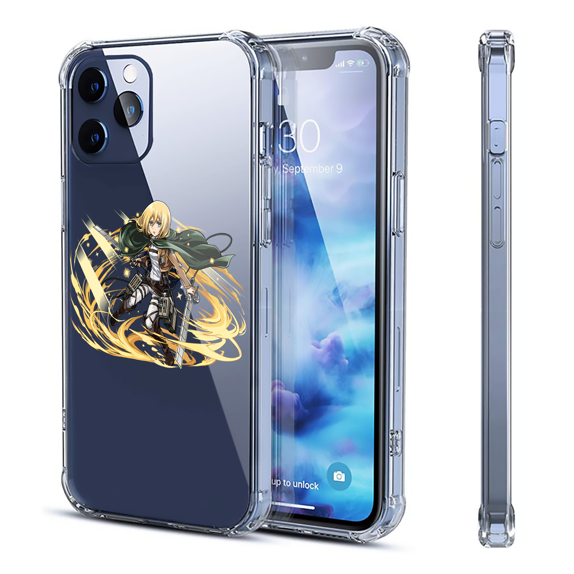 （画像用） 進撃の巨人 クリスタ·レンズ Attack on Titan Christa Lenz 【iPhone 12シリーズ対応】透明スマホケース（クリアソフトケース）